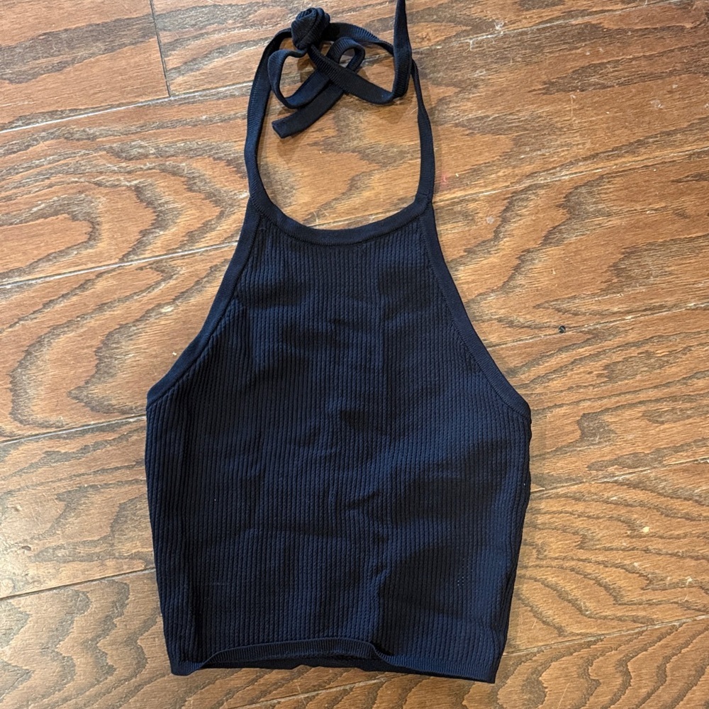 PacSun LA Hearts NWT black ribbed halter top, small - Picture 2 of 6